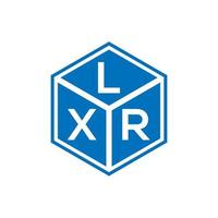 design de logotipo de carta lxr em fundo preto. conceito de logotipo de letra de iniciais criativas lxr. design de letra lxr. vetor