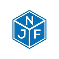 design de logotipo de carta njf em fundo preto. conceito de logotipo de letra de iniciais criativas njf. design de letra njf. vetor