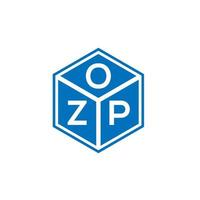 design de logotipo de carta ozp em fundo preto. conceito de logotipo de carta de iniciais criativas ozp. design de letra ozp. vetor