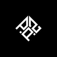 design de logotipo de carta pzp em fundo preto. conceito de logotipo de letra de iniciais criativas pzp. design de letra pzp. vetor
