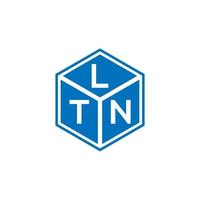 Design de logotipo de letra ltn em fundo preto. Conceito de logotipo de letra de iniciais criativas ltn. ltn design de letras. vetor