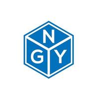 design de logotipo de carta ngy em fundo preto. ngy conceito de logotipo de letra de iniciais criativas. design de letra ngy. vetor
