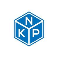 design de logotipo de carta nkp em fundo preto. conceito de logotipo de carta de iniciais criativas nkp. design de carta nkp. vetor