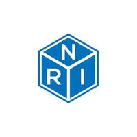 design de logotipo de carta nri em fundo preto. conceito de logotipo de letra de iniciais criativas nri. design de letra nri. vetor