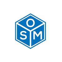 design de logotipo de carta osm em fundo preto. conceito de logotipo de letra de iniciais criativas osm. design de letra osm. vetor