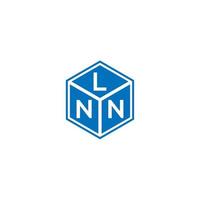 Design de logotipo de carta lnn em fundo preto. Conceito de logotipo de carta de iniciais criativas lnn. design de carta ln. vetor