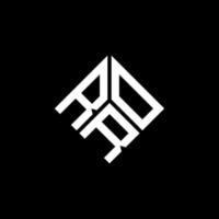 design de logotipo de letra ro em fundo preto. r conceito de logotipo de letra de iniciais criativas. design de letra ro. vetor