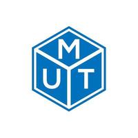 design de logotipo de letra mut em fundo preto. conceito de logotipo de letra de iniciais criativas mut. design de letra mut. vetor