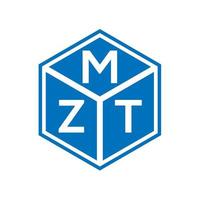 design de logotipo de letra mzt em fundo preto. conceito de logotipo de letra de iniciais criativas mzt. design de letra mzt. vetor