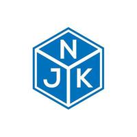 design de logotipo de carta njk em fundo preto. conceito de logotipo de letra de iniciais criativas njk. design de letras njk. vetor