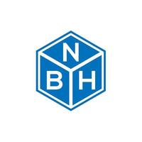 design de logotipo de carta nbh em fundo preto. conceito de logotipo de carta de iniciais criativas nbh. design de letra nb. vetor