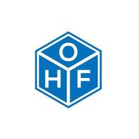 ohf carta logotipo design em fundo preto. ohf conceito de logotipo de letra de iniciais criativas. ohf design de letras. vetor