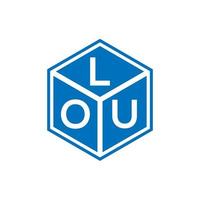 design de logotipo de letra lou em fundo preto. lou conceito de logotipo de letra de iniciais criativas. desenho de letras lou. vetor