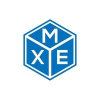 design de logotipo de letra mxe em fundo preto. conceito de logotipo de letra de iniciais criativas mxe. design de letras mxe. vetor