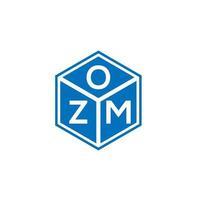 design de logotipo de carta ozm em fundo preto. conceito de logotipo de letra de iniciais criativas ozm. design de letra ozm. vetor