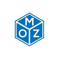 design de logotipo de carta moz em fundo preto. conceito de logotipo de letra de iniciais criativas moz. design de letra moz. vetor