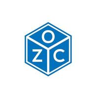 design de logotipo de carta ozc em fundo preto. conceito de logotipo de letra de iniciais criativas ozc. design de letra ozc. vetor