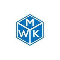 design de logotipo de letra mwk em fundo preto. conceito de logotipo de letra de iniciais criativas mwk. design de letra mwk. vetor