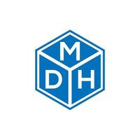 design de logotipo de letra mdh em fundo preto. conceito de logotipo de letra de iniciais criativas mdh. design de letra mdh. vetor