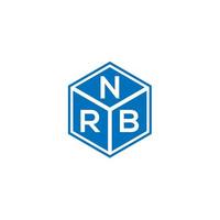 design de logotipo de carta nrb em fundo preto. conceito de logotipo de letra de iniciais criativas nrb. design de letra nrb. vetor