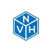 design de logotipo de carta nhv em fundo preto. conceito de logotipo de letra de iniciais criativas nhv. design de letra nhv. vetor