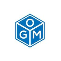 design de logotipo de carta ogm em fundo preto. conceito de logotipo de letra de iniciais criativas ogm. design de letra ogm. vetor