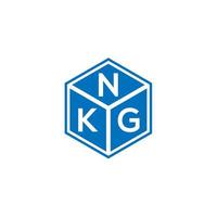 design de logotipo de carta nkg em fundo preto. conceito de logotipo de letra de iniciais criativas nkg. design de letra nkg. vetor