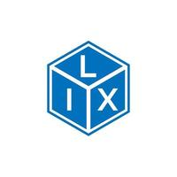 lix carta logotipo design em fundo preto. lix conceito de logotipo de letra de iniciais criativas. lix design de letras. vetor
