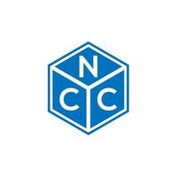 design de logotipo de carta ncc em fundo preto. conceito de logotipo de letra de iniciais criativas ncc. design de letras ncc. vetor