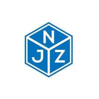 design de logotipo de carta njz em fundo preto. conceito de logotipo de letra de iniciais criativas njz. design de letra njz. vetor