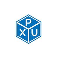 design de logotipo de letra pxu em fundo preto. conceito de logotipo de letra de iniciais criativas pxu. design de letra pxu. vetor