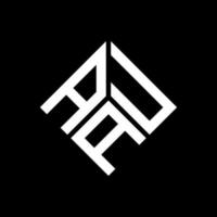 design de logotipo de carta aua em fundo preto. conceito de logotipo de letra de iniciais criativas aua. design de letra au. vetor
