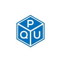 design de logotipo de letra pqu em fundo preto. conceito de logotipo de letra de iniciais criativas pqu. design de letra pqu. vetor