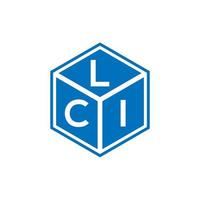 design de logotipo de carta lci em fundo preto. conceito de logotipo de letra de iniciais criativas lci. design de letras lci. vetor
