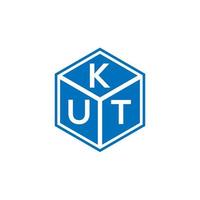 kut design de logotipo de carta em fundo preto. kut conceito de logotipo de letra de iniciais criativas. kut design de letras. vetor