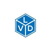 design de logotipo de carta lvd em fundo preto. conceito de logotipo de letra de iniciais criativas lvd. design de letras lvd. vetor