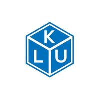 klu carta logotipo design em fundo preto. conceito de logotipo de letra de iniciais criativas klu. design de letra klu. vetor