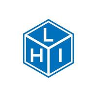 design de logotipo de letra lhi em fundo preto. lhi conceito de logotipo de letra de iniciais criativas. lhi design de letras. vetor