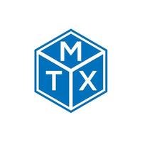 design de logotipo de carta mtx em fundo preto. conceito de logotipo de letra de iniciais criativas mtx. design de letra mtx. vetor