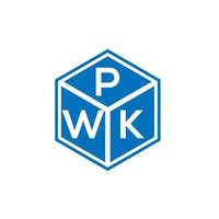 design de logotipo de carta pwk em fundo preto. conceito de logotipo de letra de iniciais criativas pwk. design de letra pwk. vetor