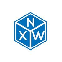 design de logotipo de carta nxw em fundo preto. conceito de logotipo de letra de iniciais criativas nxw. nxw design de letras. vetor