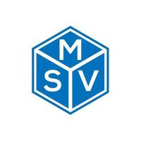 design de logotipo de carta msv em fundo preto. conceito de logotipo de letra de iniciais criativas msv. design de letra msv. vetor