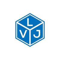 design de logotipo de carta lvj em fundo preto. conceito de logotipo de letra de iniciais criativas lvj. design de letras lvj. vetor