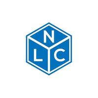 design de logotipo de carta nlc em fundo preto. conceito de logotipo de letra de iniciais criativas nlc. design de letras nlc. vetor
