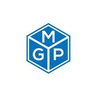 design de logotipo de carta mgp em fundo preto. conceito de logotipo de carta de iniciais criativas mgp. design de letras mgp. vetor