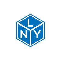 Design de logotipo de letra lny em fundo preto. lny conceito de logotipo de letra de iniciais criativas. lny design de letras. vetor