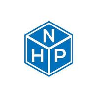 design de logotipo de carta nhp em fundo preto. conceito de logotipo de letra de iniciais criativas nhp. design de letras nhp. vetor
