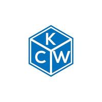design de logotipo de letra kcw em fundo preto. conceito de logotipo de letra de iniciais criativas kcw. design de letra kcw. vetor