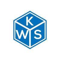 kws carta design de logotipo em fundo preto. conceito de logotipo de letra de iniciais criativas kws. design de letra kws. vetor