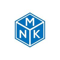 design de logotipo de carta mnk em fundo preto. conceito de logotipo de letra de iniciais criativas mnk. design de letra mnk. vetor